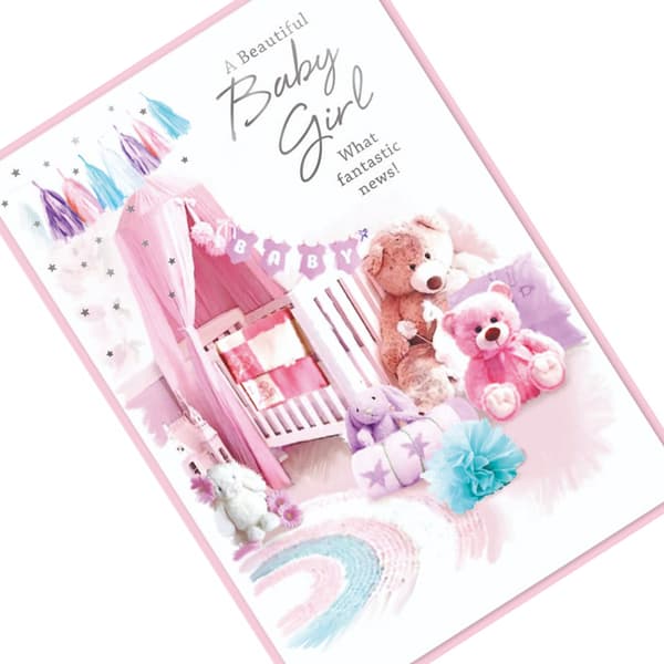 Simon Elvin A Beautiful Baby Girl Birthday Greetings Card (Pack of 6)