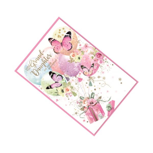 Simon Elvin For You Grand Daughter Butterflies Birthday Card (Pack of 6)