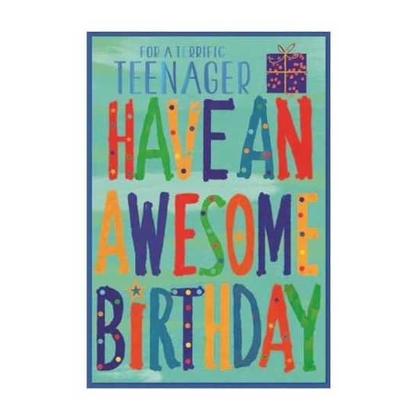 Simon Elvin For A Terrific Teenager Birthday Card (Pack of 6) Multicoloured One Size