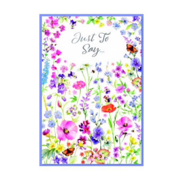 Simon Elvin Just To Say Floral Greetings Card (Pack of 6) Multicoloured One Size