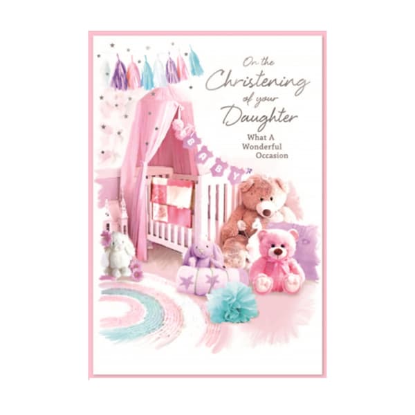 Simon Elvin On The Christening Of Your Daughter Greetings Card (Pack of 6) Multicoloured One Size