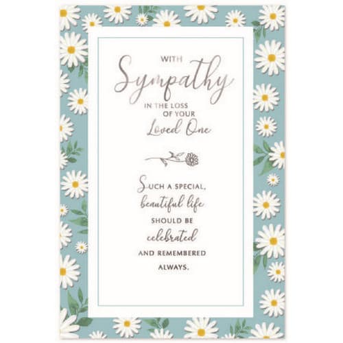 Simon Elvin Loss Of Loved One Sympathy Greetings Card (Pack of 6) White/Yellow/Blue One Size