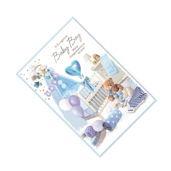 Simon Elvin A Gorgeous Baby Boy Birthday Greetings Card (Pack of 6)