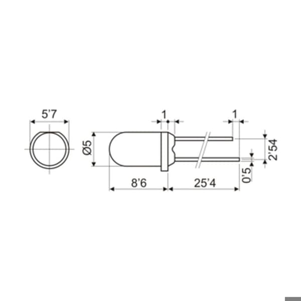 Paket med 100 st LED 3 mm i grön färg Electro Dh 12.675/3/V 843055202172727