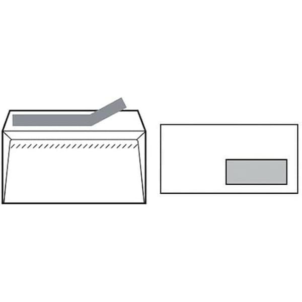 Kuvert - SAM - OPEN-115 VD - 11,5 x 22,5 cm - 500 enheter - Vit färg