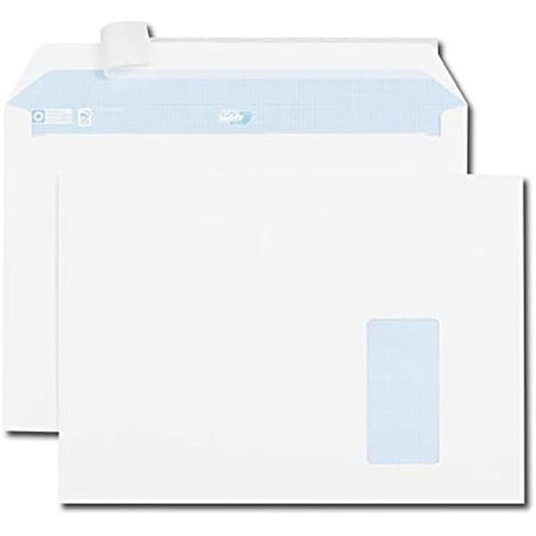 Kuvertlåda - GPV - 3251 - 250 enheter - 229 x 324 mm - Självhäftande - Fönster 50 x 100 mm