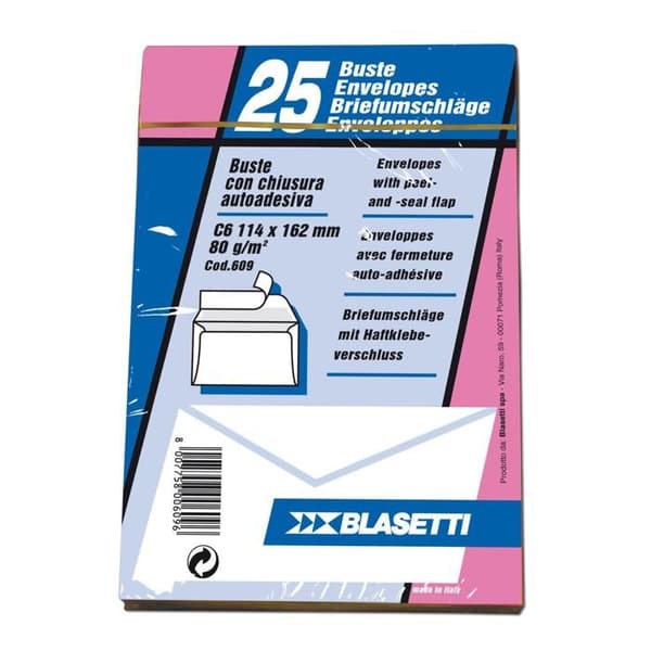 Blasetti 0609 Vitt papperkuvert