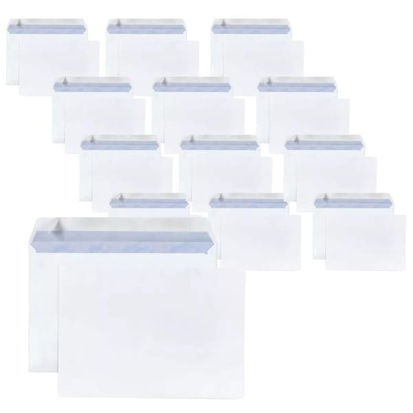 15 vita papperskuvert 80 g - 16,2 x 22,9 cm