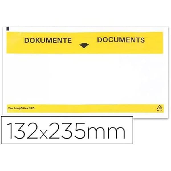 Dokumentkuvert - Q-CONNECT - 928664 - Självhäftande - 225 x 122 mm - Förpackning med 100