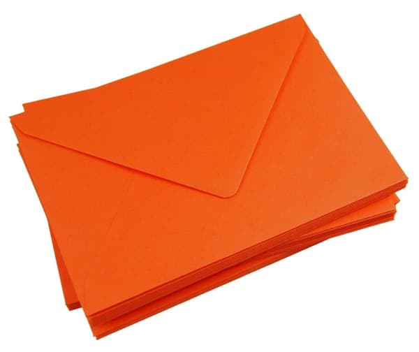 Oranssit kirjekuoret 3 kpl C6 120g/m2 10 kpl no.30