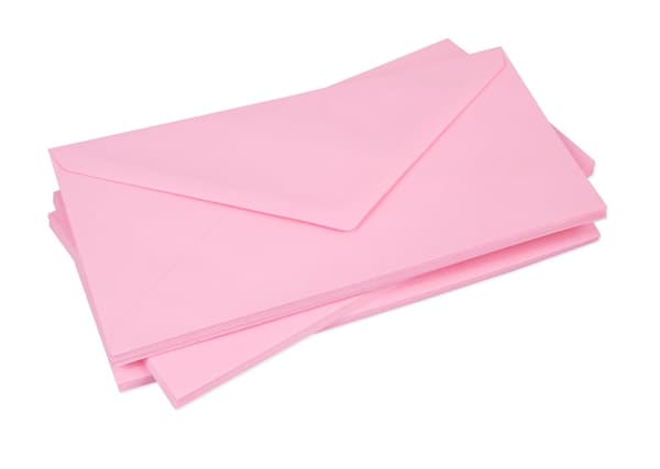 Värilliset kirjekuoret pinkki pastelli Dl 80g 10kpl no. 19