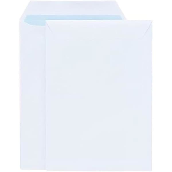 Kuvert - LIDERPAPEL - Vit påse 260x360 mm - Silikonflik - Offsetpapper 100g - Förpackning med 250 enheter