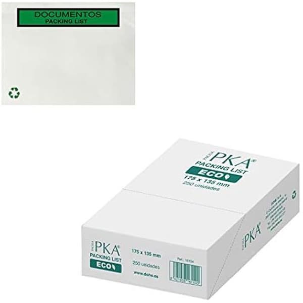 CAJA 250 KUVERTAR PACKING LIST - DOHE - 165x125 mm - Ekologisk - Praktisk - Ideal för organisering