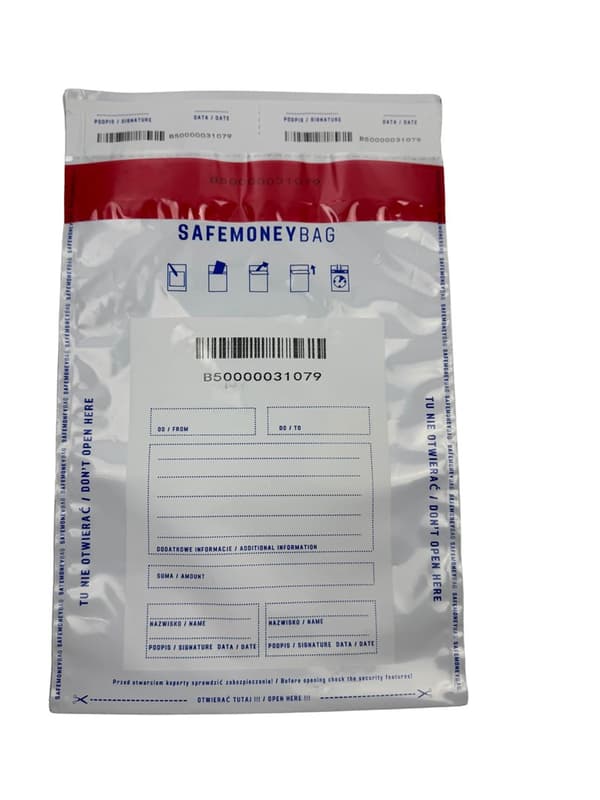 SAFEMONEYBAG Bankfackkuvert transparenta B5 190x260+35 100 st