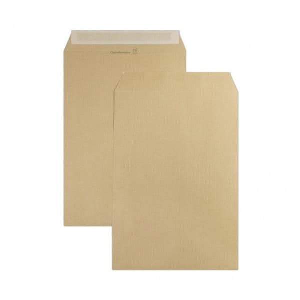50 kuvert - Brun Kraft - C4 229x324mm - Självhäftande - Clairefontaine
