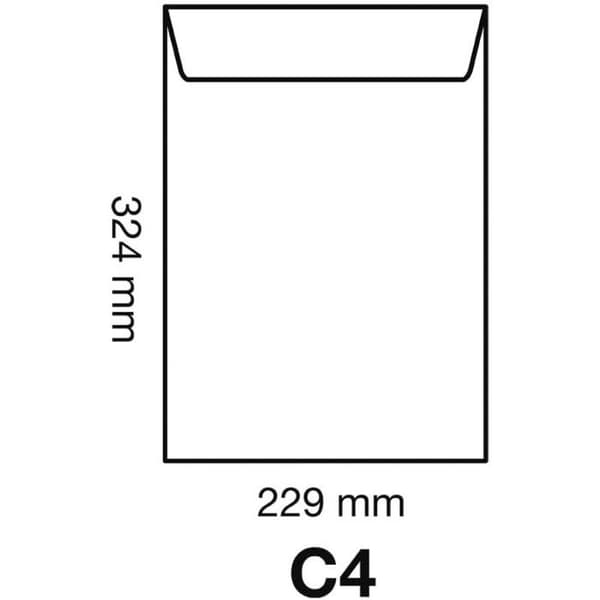 50 kuvert - Brun Kraft - C4 229x324mm - Självhäftande - Clairefontaine