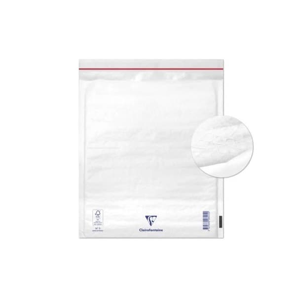 Clairefontaine - Ett paket med 10 vita fickor vadderade med bubbelplast 22x26 cm 90g - 7345C