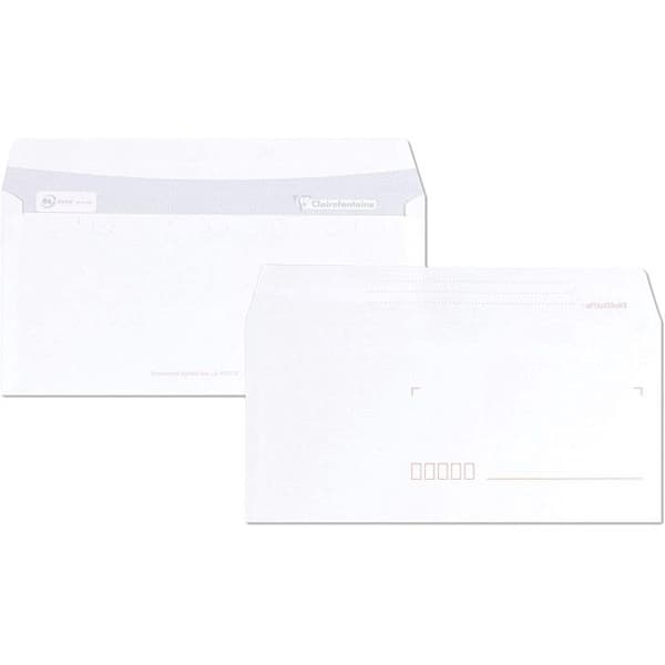 Kuvert - CLAIREFONTAINE - Claircode 110x220 - 80g - Vit - förpackning om 25 st