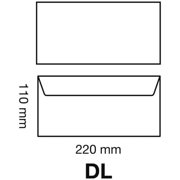 Kuvert - CLAIREFONTAINE - Claircode 110x220 - 80g - Vit - förpackning om 25 st