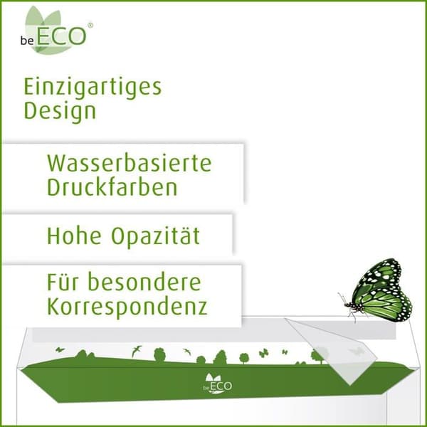 Beeco Envelope - 05470161 - busta C4 kartong riciclata Con finestra, 250 Pezzi