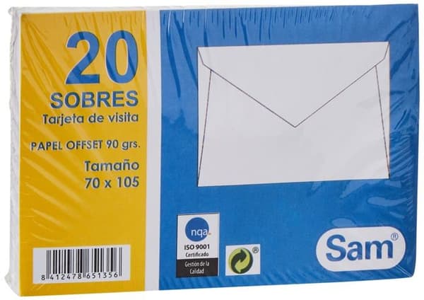 Sam Envelope - 665135 - Set med 20 visitkortskuvert 70 x 105