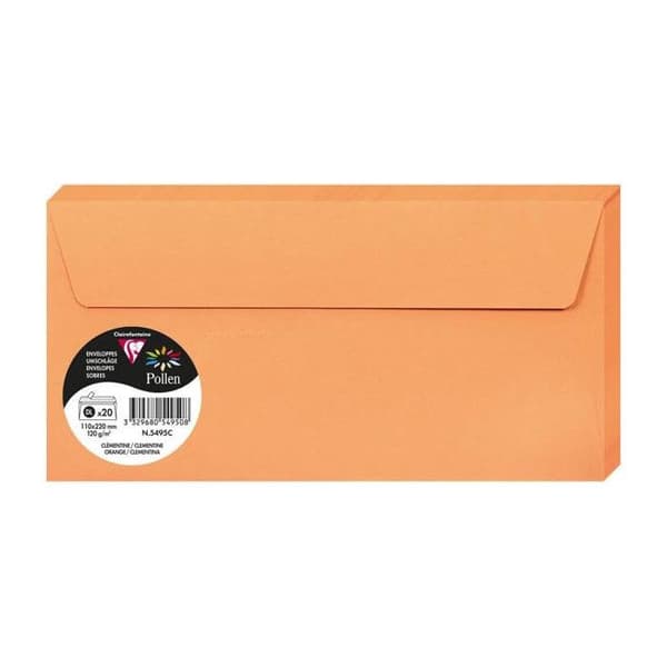 Kuvert - CLAIREFONTAINE - Pollen - 120g - 110x220 - Orange färg