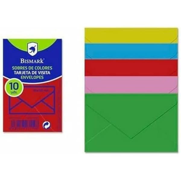 Kuvert - BISMARK - Set om 20 - Flerfärgat papper - 7,6 x 12 cm - Blandat