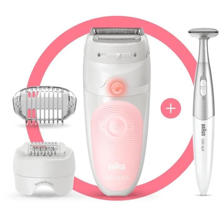 Braun Silk-épil 5 81706349 epilatorer 28 pincetter Vit, Rosa