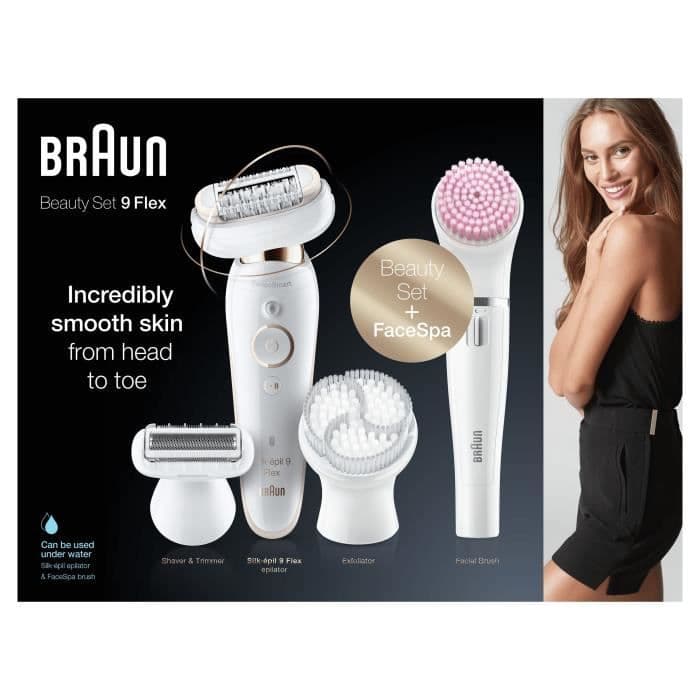 Braun Silk-épil 9 Flex 9100 BS 40 pincetter Guld, Vit