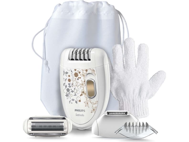 Philips KeraBody Epilator HP6425/01, Guld, Grå, Vit, 20 pincetter, 21 diskar, Inbyggd, 13 V, 13 V