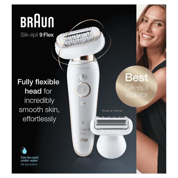 Braun Silk-épil 9 81688635 epilatorer 40 pincetter Vit, Guld