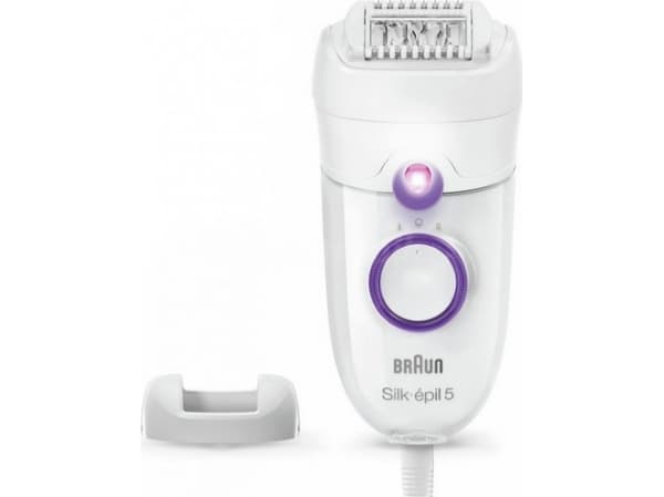 Braun Silk-épil 5 505 Power, Purppura, Valkoinen, 28 pinsettiä, MicroGrip, 1,23 m, 0,5 mm, AC