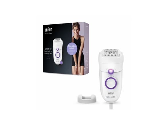 Braun Silk-épil 5 505 Power, Purppura, Valkoinen, 28 pinsettiä, MicroGrip, 1,23 m, 0,5 mm, AC