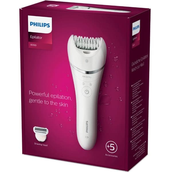 PHILIPS Satinelle Epilator + Rakapparat - Extra stort epileringshuvud - 2 vattentäta hastigheter
