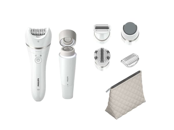 Philips Beauty Set Series 9000 BRE770/92 For hele kroppen, Hvit, 32 pinsetter, Keramisk, Mageområdet, Armhule, Back thigh, Bikini, Baken, Bryst, Deko