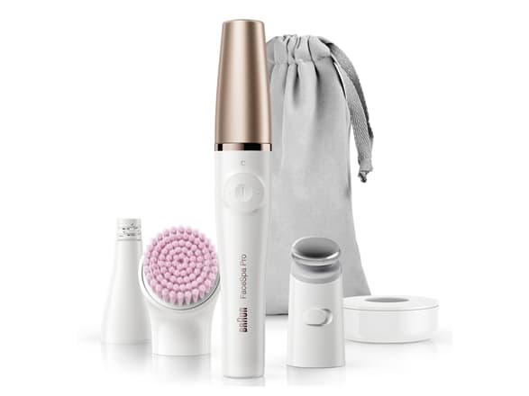Braun Braun Braun Pro 912 FaceSpa, 3-in-1 kasvojenhoitolaite, paristokäyttöinen, valkoinen / ruskea