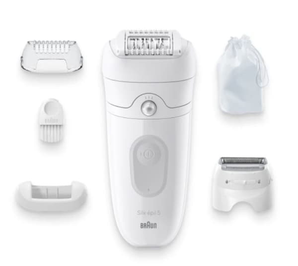 Braun Silk-épil 5 5-041, Hvit, 28 pinsett, MicroGrip, Batteri, 100 - 240 V, 50 - 60 Hz