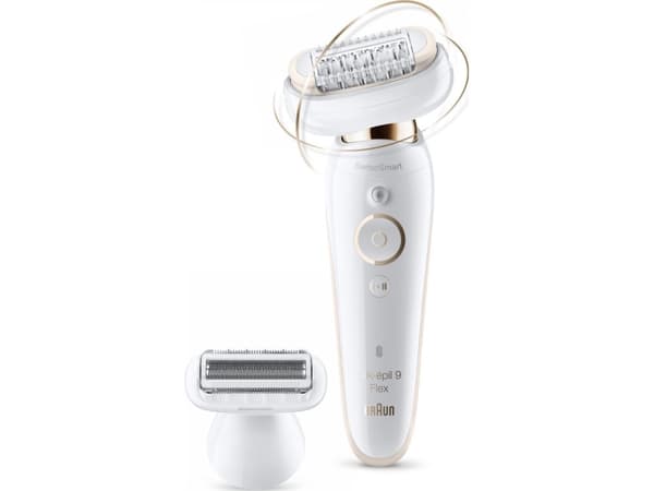 Braun Silk-épil 9 9-006 Flex, Vit, 40 pincetter, MicroGrip, Epilering, Rakning, SensoSmart, 0,5 mm