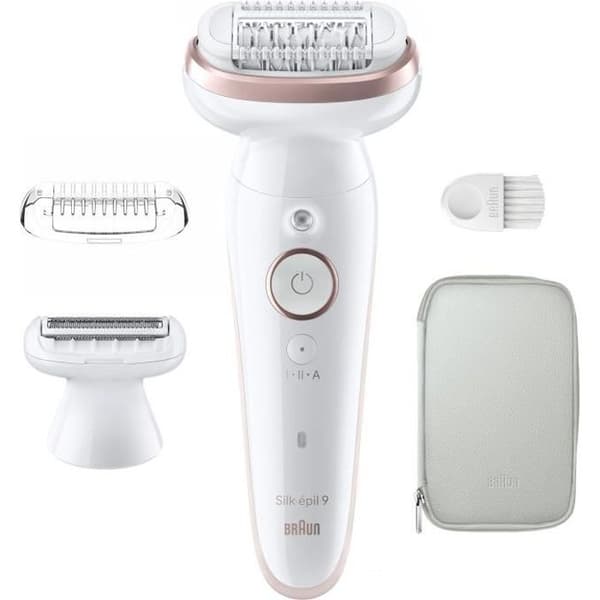 Elektrisk epilator - BRAUN - Silk-épil 9 - Enkel hårborttagning - Långvarig mjuk hud - 9-030 - Vit / Rosa