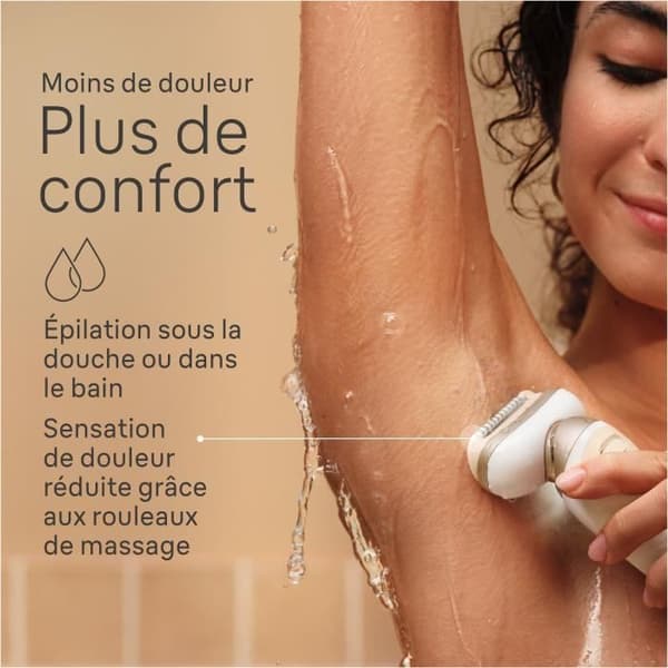 Elektrisk epilator - BRAUN - Silk-épil 9 Flex - Enkel hårborttagning - 9-041 3D - Vit / Guld