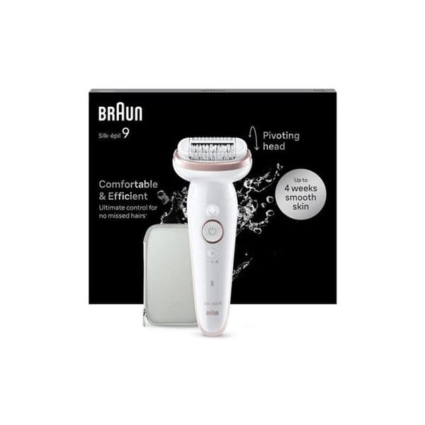 Elektrisk epilator - BRAUN - Silk Epil 9 SES9-000 - MicroGrip™-teknik - Wet &amp; Dry - Stort flexibelt huvud