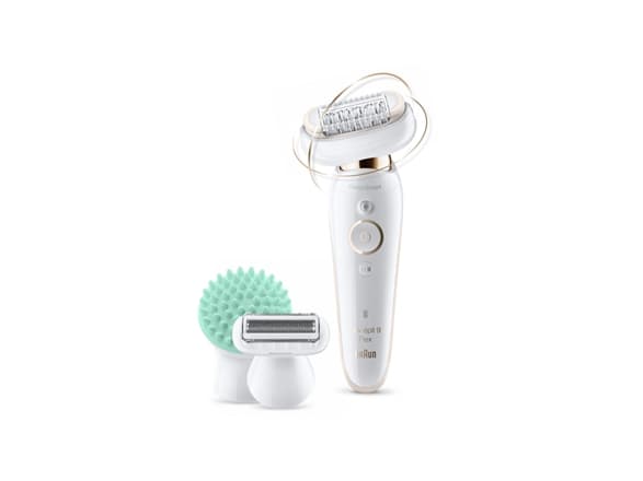 Braun Silk-épil 9 81688638, Vit, Guld, 40 pincetter, Armhåla, Bikini, Front thigh, Inre överarmar, Rakning, LED, 0,5 mm