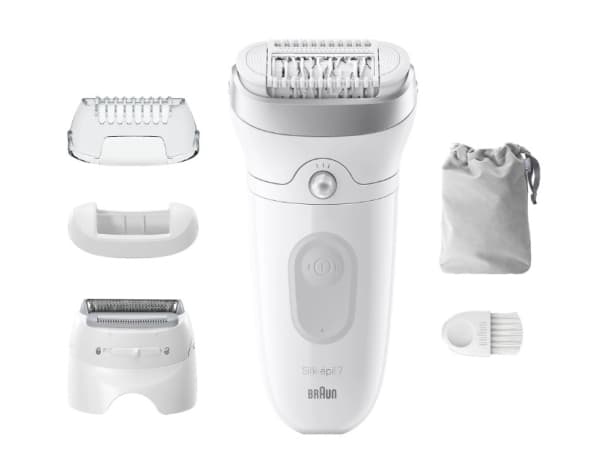Braun Silk-épil 7 7-041, Grå, Vit, MicroGrip, Armhåla, Bikini, Tyskland, 0,5 mm, Batteri
