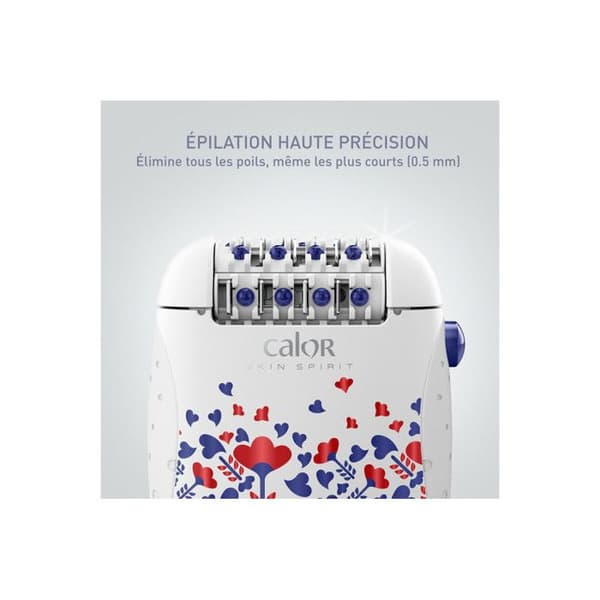 Calor Skin Spirit Electric Epilator Massage System EP2904C0 WHITE BLUE