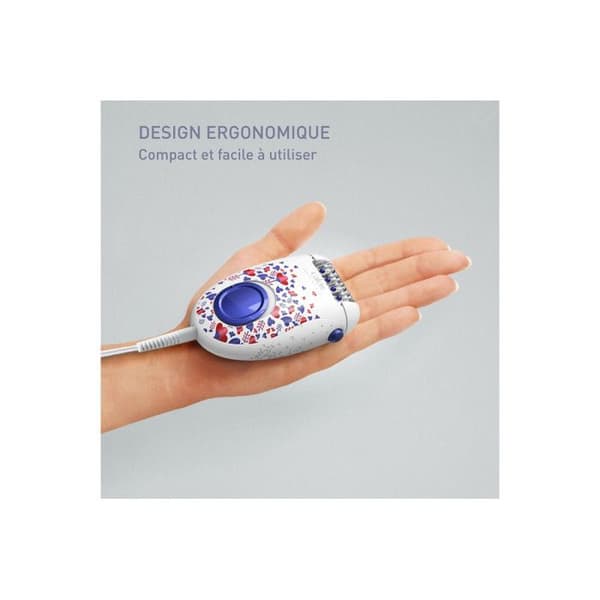 Calor Skin Spirit Electric Epilator Massage System EP2904C0 WHITE BLUE