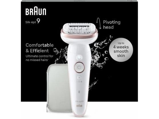 Braun Silk-épil 9 Silk·épil 9, Gull, Hvit, 40 pinsetter, MicroGrip, Stål, 50 min