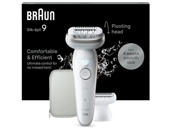 Braun Silk-épil 9 9-041, Sølv, 40 pinsetter, MicroGrip, Batteri, 100 - 240 V, 50/60 Hz