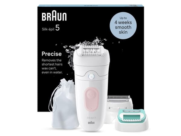 Braun Silk-épil 5 -epilaattori 5-050 valkoinen ja vaaleanpunainen