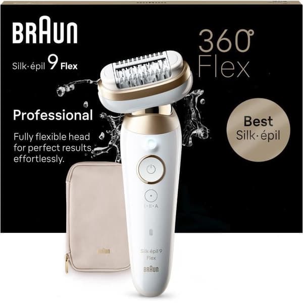 Epilator - BRAUN - Silk Epil 9-011 3D - Flexibel huvud - Wet & Dry-teknologi - 40 MicroGrip pincettar