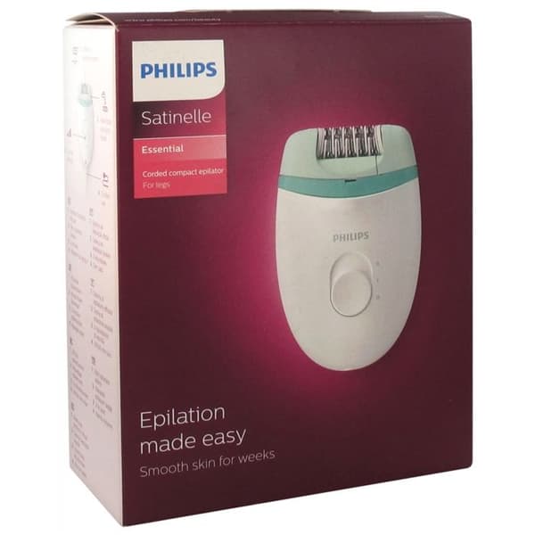 Epilator - Philips - Satinelle Essential - 2 hastigheter - Avtagbart huvud - Tvättas med vatten